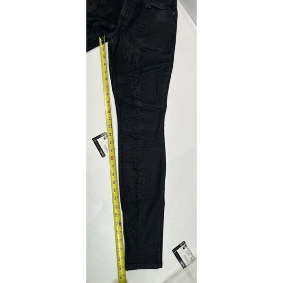 Current/Elliott The Ankle Skinny Black Jeans Size 27 Printed Trucker Coating - Picture 6 of 15